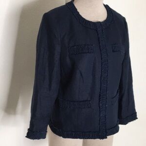 Michael Kors 10 Blazer Gold Buttons Top Jacket Frayed On The Bottom Shirt